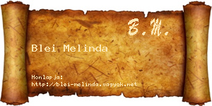 Blei Melinda névjegykártya